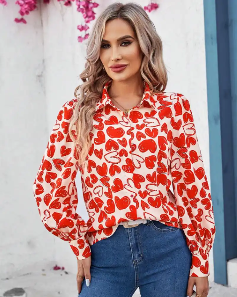 مدل شومیز استین دار قلبی قلبی برای شب یلدا 1403