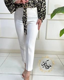 شلوار زنانه سفید طرح آتریسا