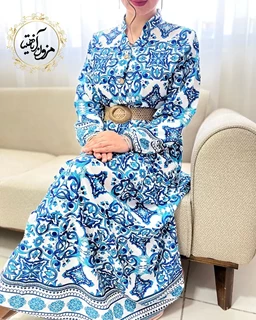 پیراهن ساحلی سفید کاربنی طرح سنتی مهلا