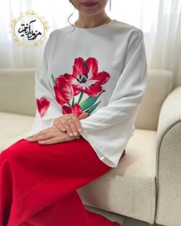 ست شومیز و شلوار لاله قرمز سایز-XXL-تخفیفی