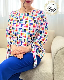 شومیز آستین واشری رنگی طرح قلبی آبنباتی