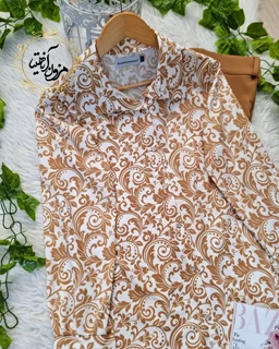 تونیک جلو دکمه سفید نسکافه ای طرح طلایه