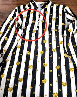 تونیک پنج دکمه راه راه سفید مشکی طرح قلب طلایی ریز و درشت سایز-8-تخفیفی