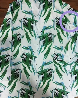 تونیک پنج دکمه سفید سبز طرح خطی آبرنگی  مهشید سایز-7-تخفیفی