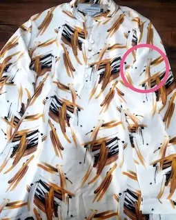 تونیک پنج دکمه سفید طرح نسکافه ای خطی آبرنگی مهشید سایز-6-تخفیفی