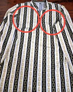 تونیک پنج دکمه سفید مشکی سایز بزرگ طرح راه راه زنجیری آرامیس سایز-6-تخفیفی