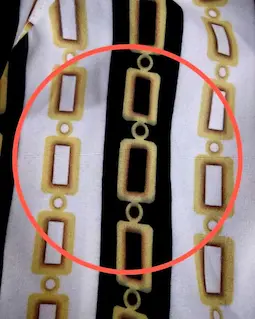 تونیک پنج دکمه سفید مشکی سایز بزرگ طرح راه راه زنجیری آرامیس سایز-6-تخفیفی