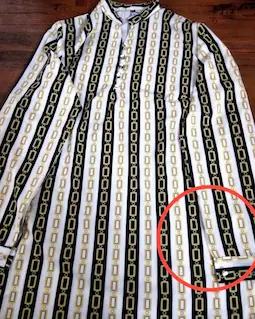 تونیک پنج دکمه سفید مشکی سایز بزرگ طرح راه راه زنجیری آرامیس سایز-6-تخفیفی