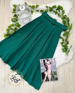 دامن زنانه مجلسی بلند سبز طرح پیله دار ماریا سایز-3-تخفیفی