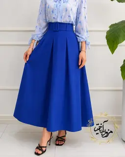 دامن زنانه مجلسی بلند کاربنی طرح پیله دار ماریا