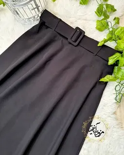 دامن زنانه مشکی طرح نیم کلوش قد بلند