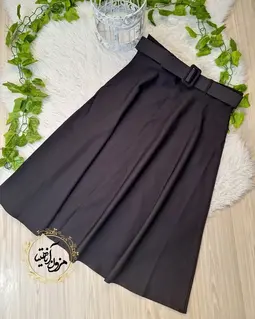 دامن زنانه مشکی طرح نیم کلوش قد کوتاه