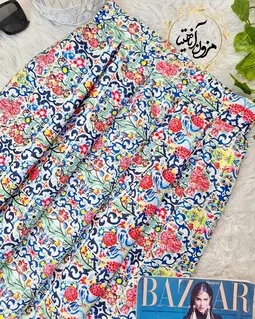 دامن پیله دار سفید طرح سنتی رنگی آرتمیس