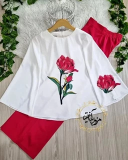 ست شومیز و شلوار رز سرخابی تیره سایز-XL-تخفیفی