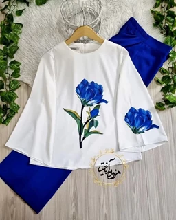 ست شومیز وشلوار رز کاربنی سایز-XXL-تخفیفی