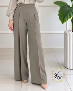 شلوار بگ ریزشی خاکی طرح مهدا