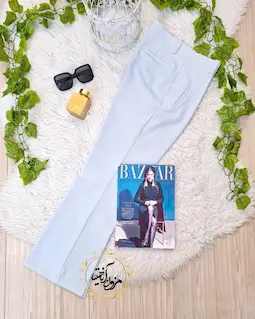 شلوار زنانه آبی آسمانی طرح دمپا ناتالی