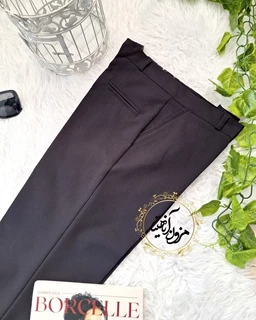 شلوار زنانه جیب نما مشکی طرح دمپا لعیا
