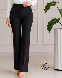 شلوار زنانه جیب نما مشکی طرح دمپا لعیا