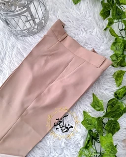 شلوار زنانه جیب نما نسکافه ای طرح دمپا لعیا