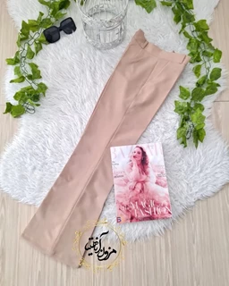 شلوار زنانه جیب نما نسکافه ای طرح دمپا لعیا