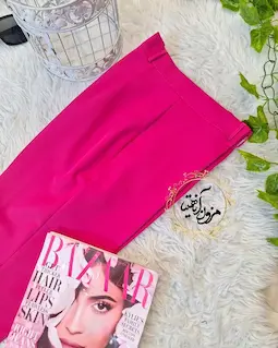 شلوار زنانه راسته سرخابی طرح رایان