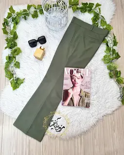 شلوار زنانه سبز ارتشی طرح دمپا ناتالی