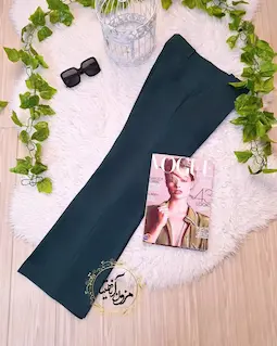 شلوار زنانه سبز طرح دمپا لعیا