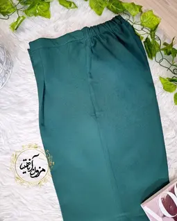 شلوار زنانه سبز کله غازی طرح نیم بگ ماریسا