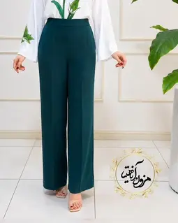 شلوار زنانه سبز کله غازی طرح نیم بگ ماریسا