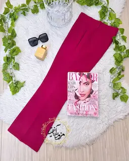 شلوار زنانه سرخابی طرح دمپا ناتالی