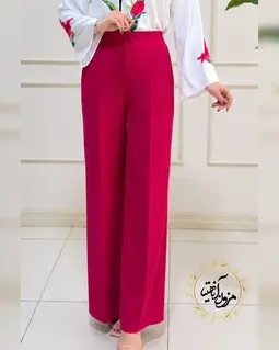 شلوار زنانه سرخابی طرح نیم بگ ماریسا
