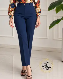 شلوار زنانه سرمه ای طرح آتریسا سایز-4-تخفیفی
