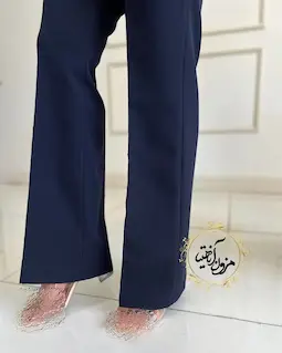 شلوار زنانه سرمه ای طرح دمپا لعیا