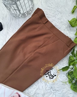 شلوار زنانه شکلاتی طرح دمپا لعیا