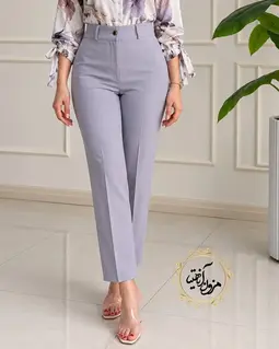 شلوار زنانه طوسی روشن طرح آتریسا