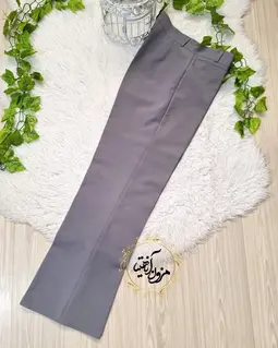 شلوار زنانه طوسی طرح نیم بگ
