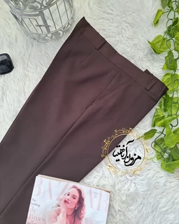 شلوار زنانه قهواه ای تیره طرح دمپا لعیا