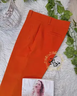 شلوار زنانه نارنجی طرح دمپا ناتالی