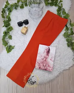 شلوار زنانه نارنجی طرح دمپا ناتالی
