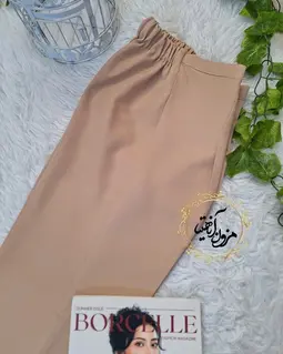 شلوار زنانه نسکافه ای طرح نیم بگ ماریسا