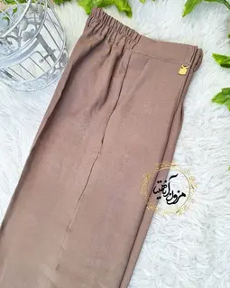 شلوار نیم بگ موکایی طرح پیله دار هدسه