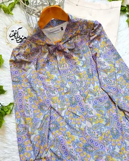شومیزیقه کراواتی رنگی طرح بته جقه فرارنگ