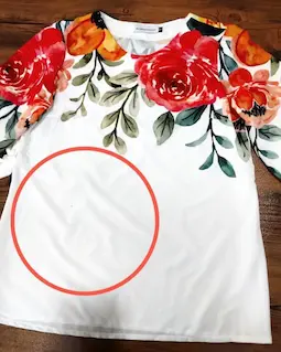 شومیز آستین واشری ریزشی سفید طرح گلهای زرد و نارنجی پریناز سایز-3-تخفیفی