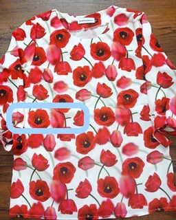 شومیز آستین واشری سفید طرح شقایق قرمز شادی سایز-2-تخفیفی