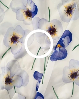 شومیز آستین واشری سفید طرح گلهای بنفشه ماتیسا سایز-2-تخفیفی