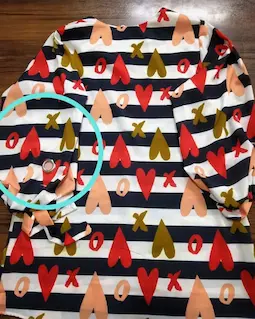 شومیز آستین واشری قلبی xo سایز-XL-تخفیفی