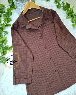 شومیز آستین پاگن دار شکلاتی طرح بیسیک شمیرا
