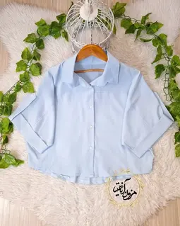 شومیز آستین پاگن دار طرح باکسی ماهین