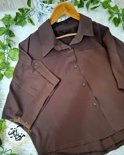 شومیز آستین پاگن دار طرح باکسی ماهین